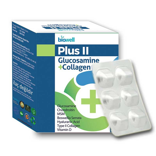 Biowell Plus II Glucosamine + Collagen 60 Kapsül Ürün Fotoğrafı