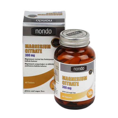 Nondo Vitamins Magnesium Citrate 60 Tablet / 300 Mg'ın Ürün Fotoğrafı
