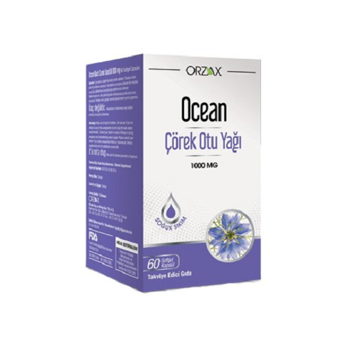 Orzax Ocean Çörek Otu Yağı 1000 Mg / 60 Kapsül'ün Ürün Fotoğrafı