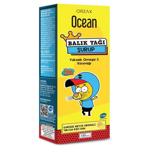 Orzax Ocean Omega 3 Balık Yağı Şurup 150 ML'nin Ürün Fotoğrafı