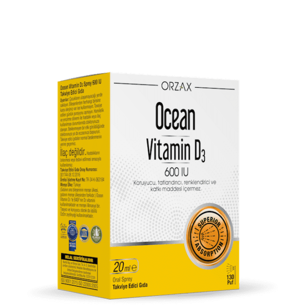 Orzax Ocean Vitamin D3 20 ML / 600 IU'nun Ürün Fotoğrafı