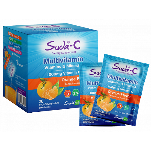 Suda Vitamin C Multivitamin 20 Efervesan Şase'nin Ürün Fotoğrafı