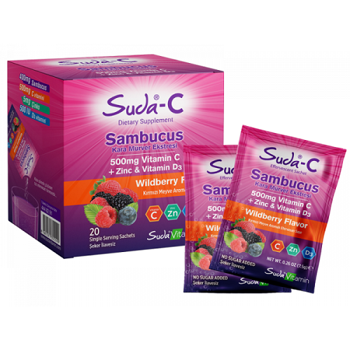 Suda C Vitamin C Sambucus 500 Mg 20 Efervesan Şase'nin Ürün Fotoğrafı