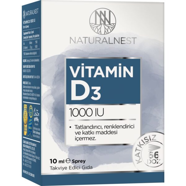 NaturalNest Vitamin D3 1000 IU 10 ml Sprey'in ürün fotoğrafı
