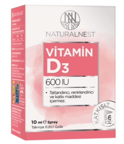 Naturalnest Vitamin D3 600 Iu 10 ml Sprey'in ürün fotoğrafı