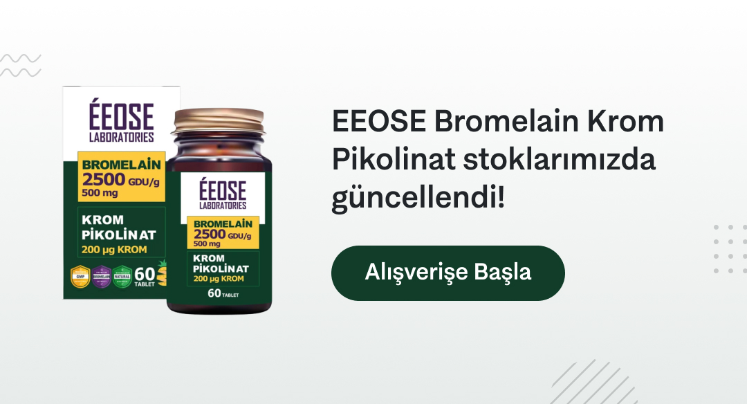 EEOSE Bromelain Krom Pikolinat 60 Tablet’e uygun fiyat avantajları ve hızlı teslimat garantisi ile satın almak için hemen sipariş verin!